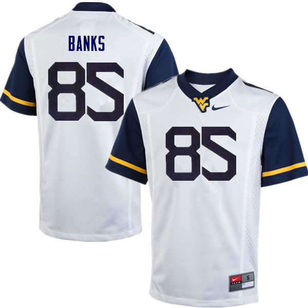 Men #85 T.J. Banks West Virginia Mountaineers College Football Jerseys Sale-White